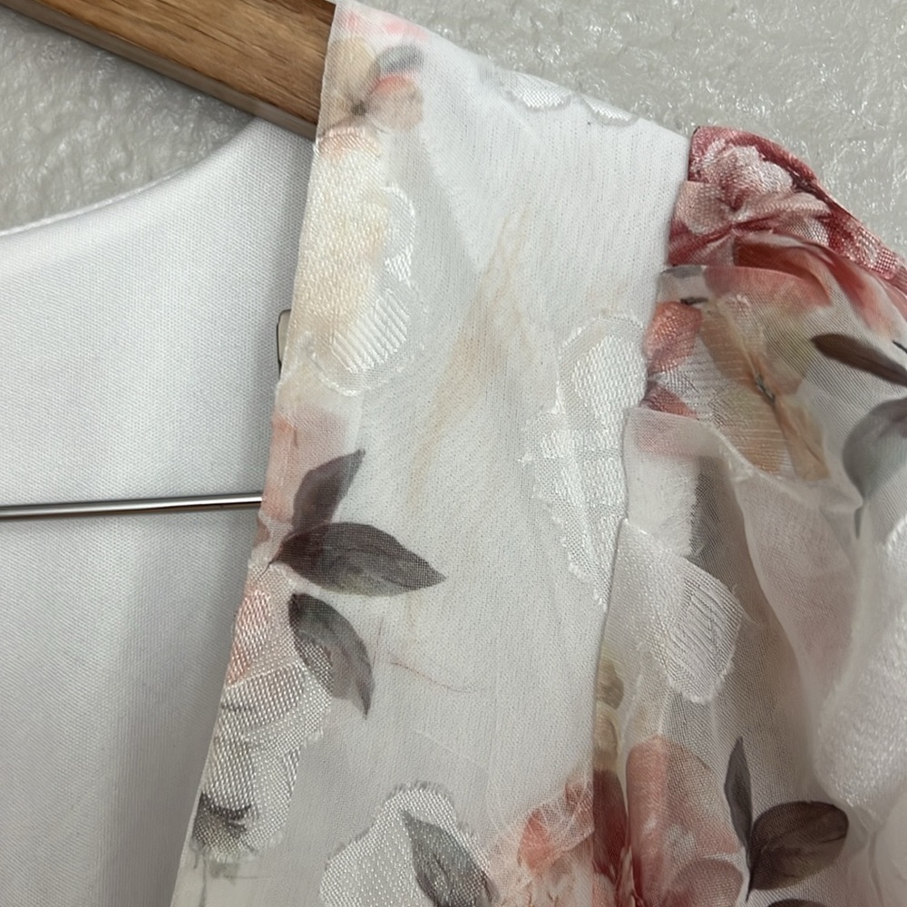 Moment of Beauty White Floral Print Button-Front Midi Dress - Picture 10 of 10